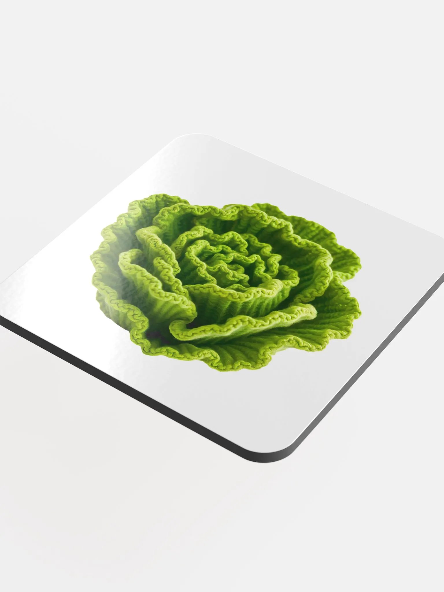 CozyAvocado Glossed Cork Coaster Lettuce #1 product image (4)