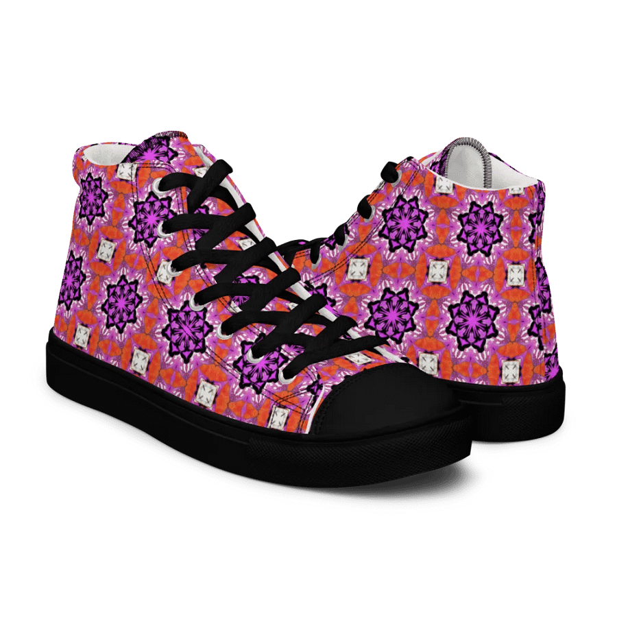 Abstract Foxy Repeating Pattern Ladies Canvas Shoe High Tops product image (7)