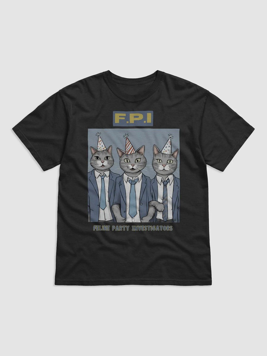 Feline Party Investigators - Comical Cat Illustration T-Shirt product image (1)