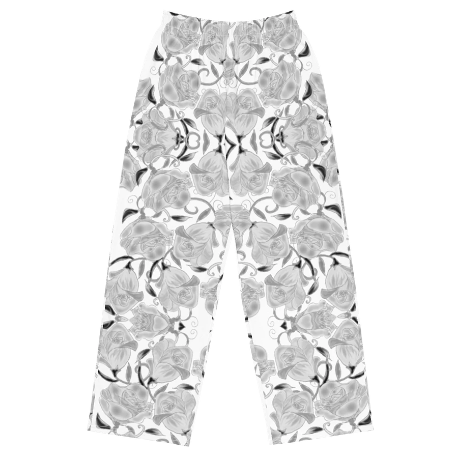 Gray Roses on White Wideleg Pants product image (3)