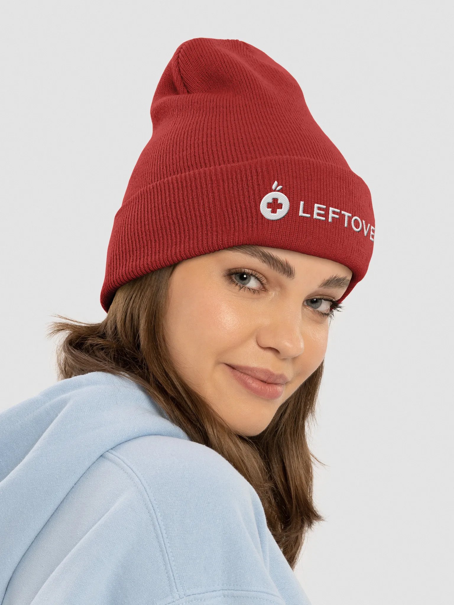 Leftovers Embroidered Beanie (Red) product image (4)