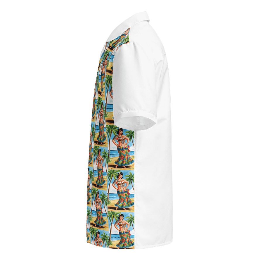 Brunette hula pinup girl Hawaiian Shirt product image (3)