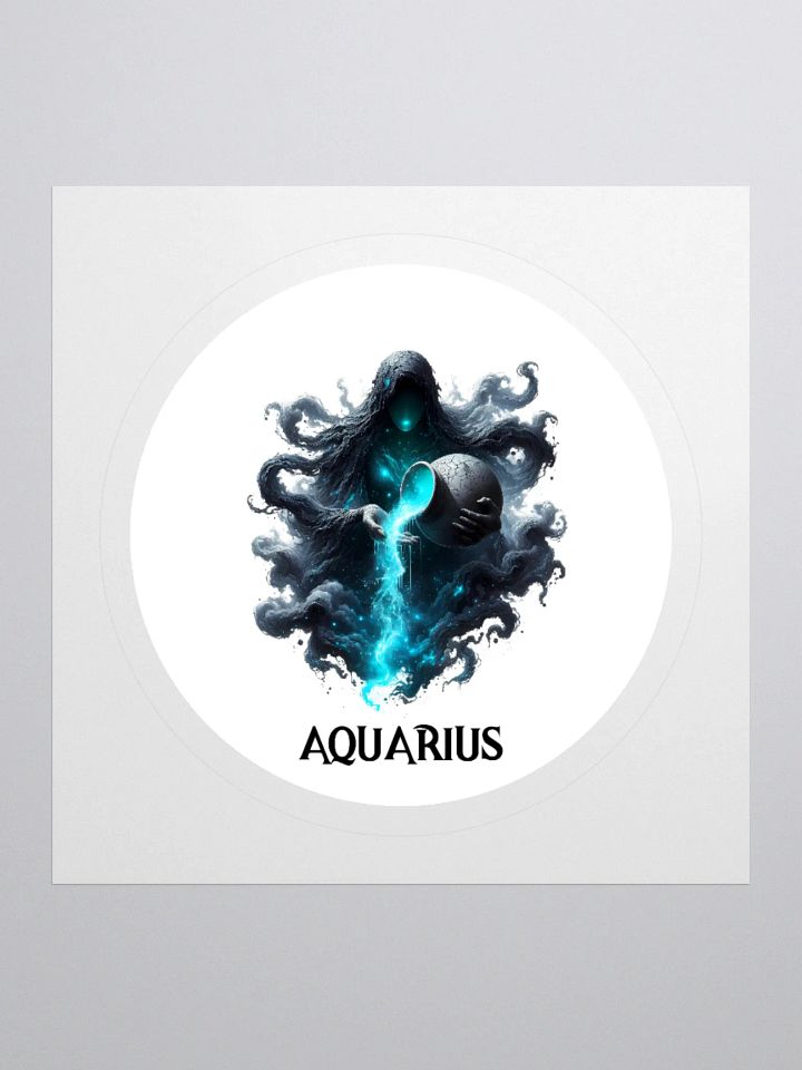 Mythical Aquarius Zodiac Round Sticker product image (1)
