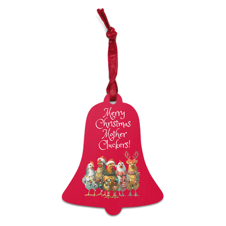 Christmas Chickens Wooden Bell Ornament product image (1)