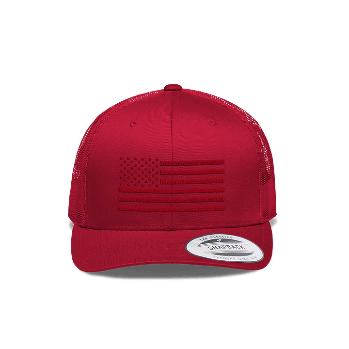 Crimson American Flag Snapback Hat product image (1)