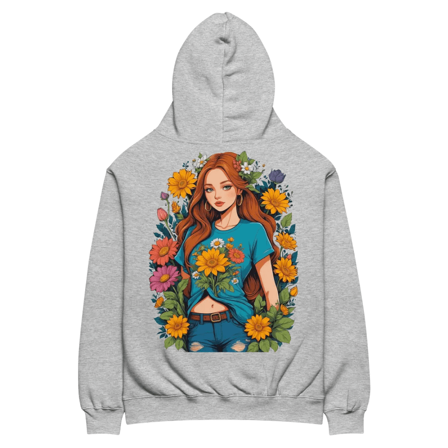 Bloomcore Flower Girl - Premium Hoodie - Athletic Heather - v1 - Back Printed Design product image (3)