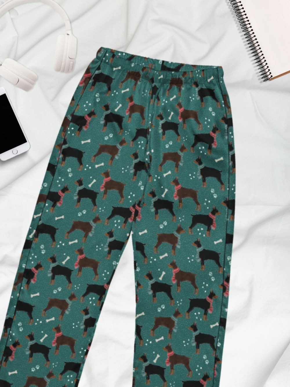 Winter Dobermans in Scarves Pyjama Pants product image (1)