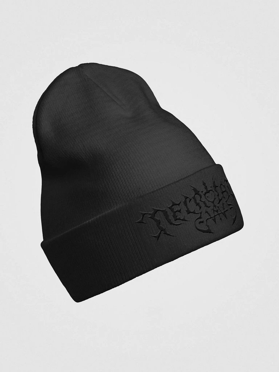 NecroCaticGames logo Beanie Toque (Black on Black) product image (6)