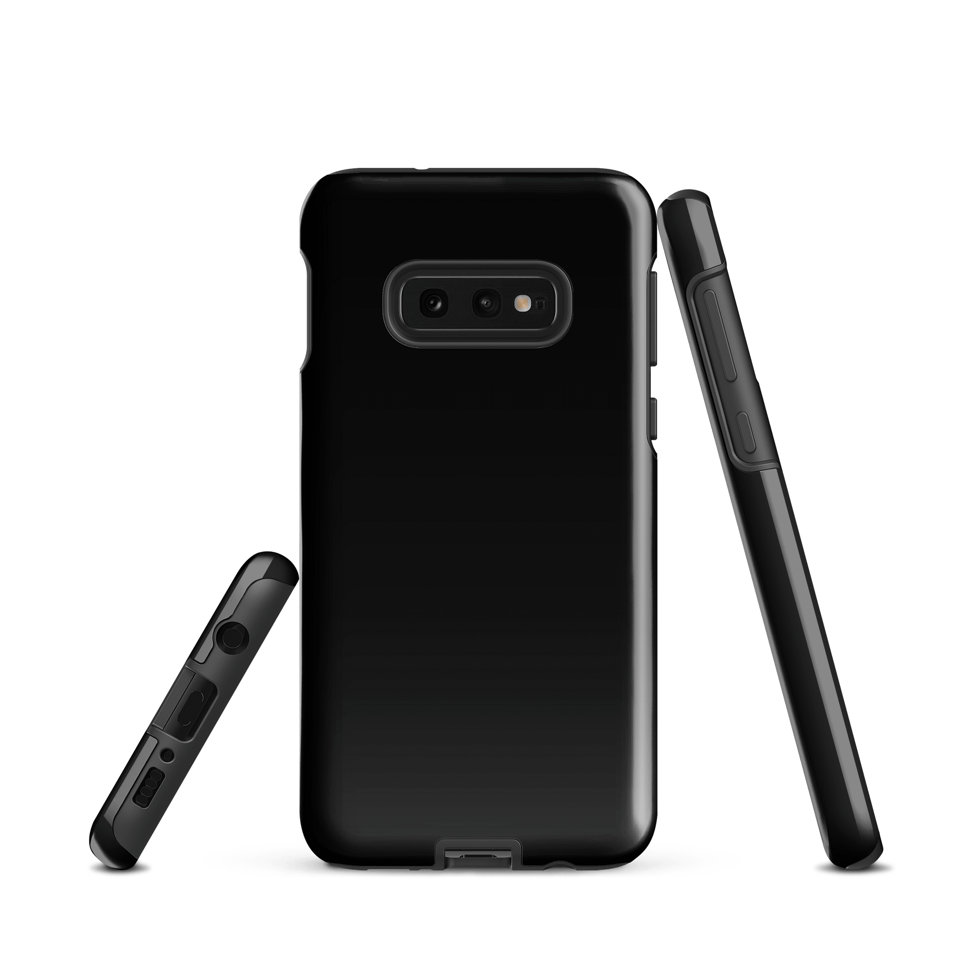 Black Solid Colour Samsung® Glossy Tough Case product image (2)