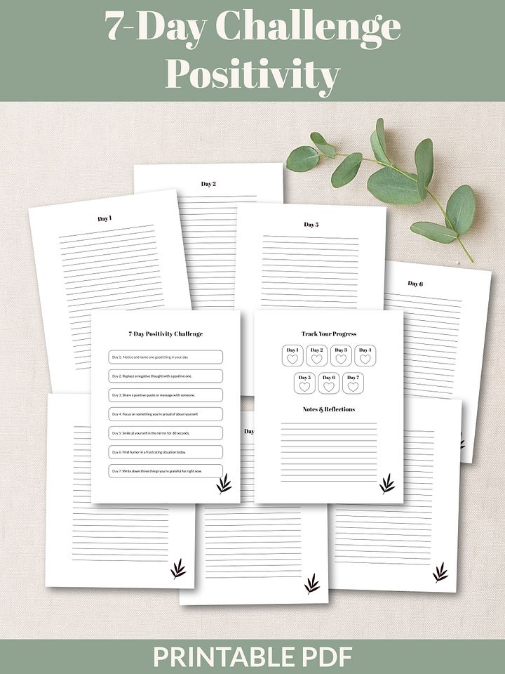 7-Day Positivity Challenge Printable product image (1)
