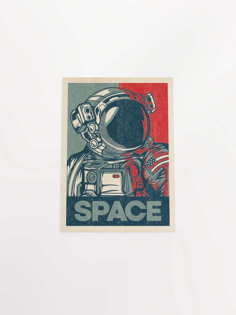 Space (Hope/Obama style, Shepard Fairey style) — Vintage space poster, retro space art, propaganda poster, retrofuturism art, retro sci-fi print product image (24)