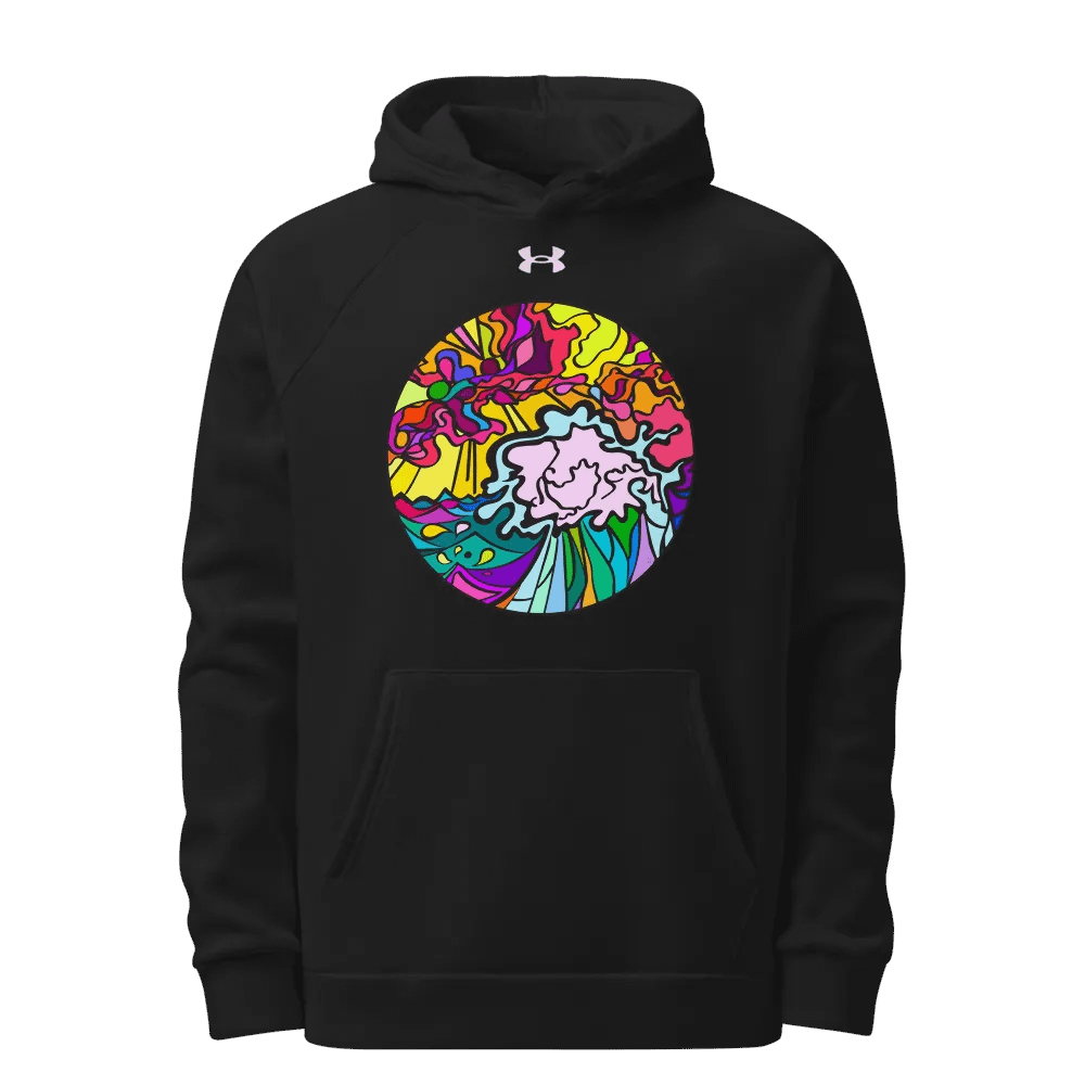Vibrant Energy Abstract Hoodie - Wave at Sunset product image (1)