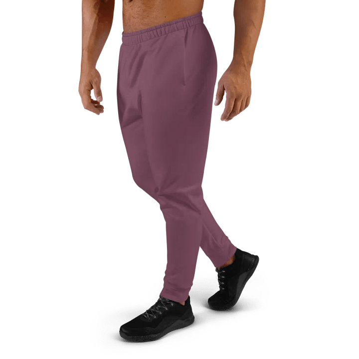 Plain Deep Purplish Red Soft Summer Recycled Polyester Premium Men's Joggers by Treasure Pie product image (2)