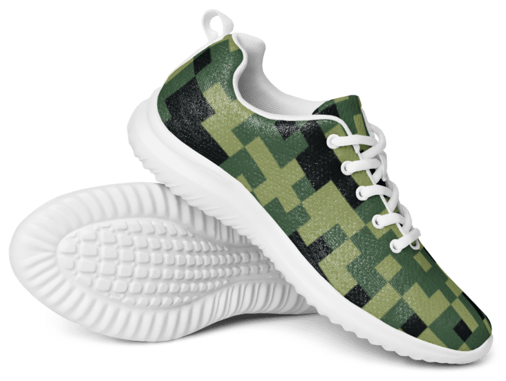 Military Green Camouflage Pixels Camo Pattern Men's Athletic Shoes product image (4)