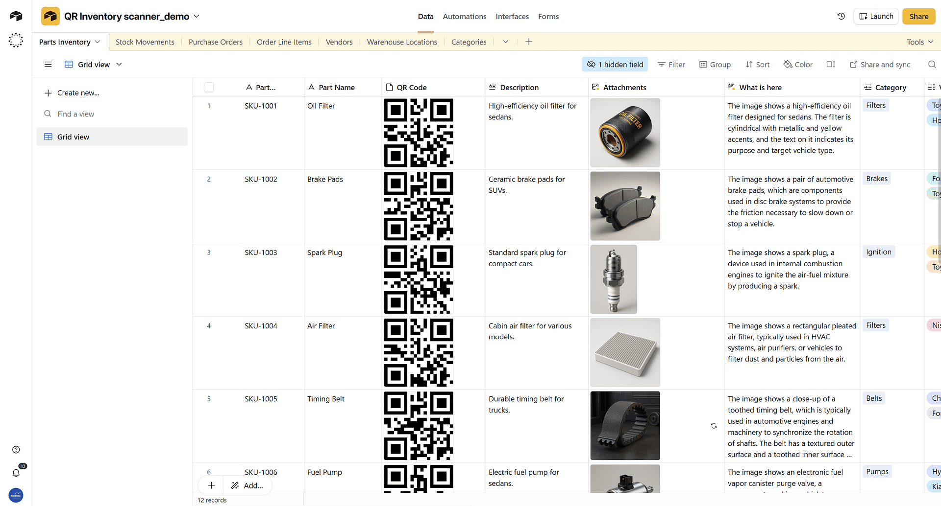 Airtable base template with Custom QR Code Scanning link product image (4)
