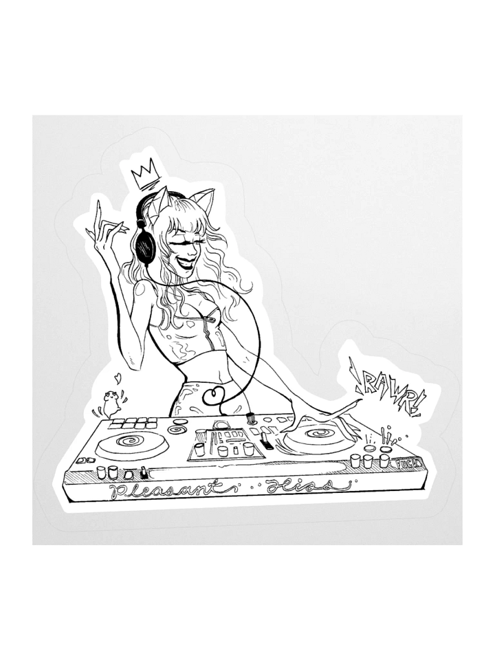 Catgirl B/W Sticker product image (1)