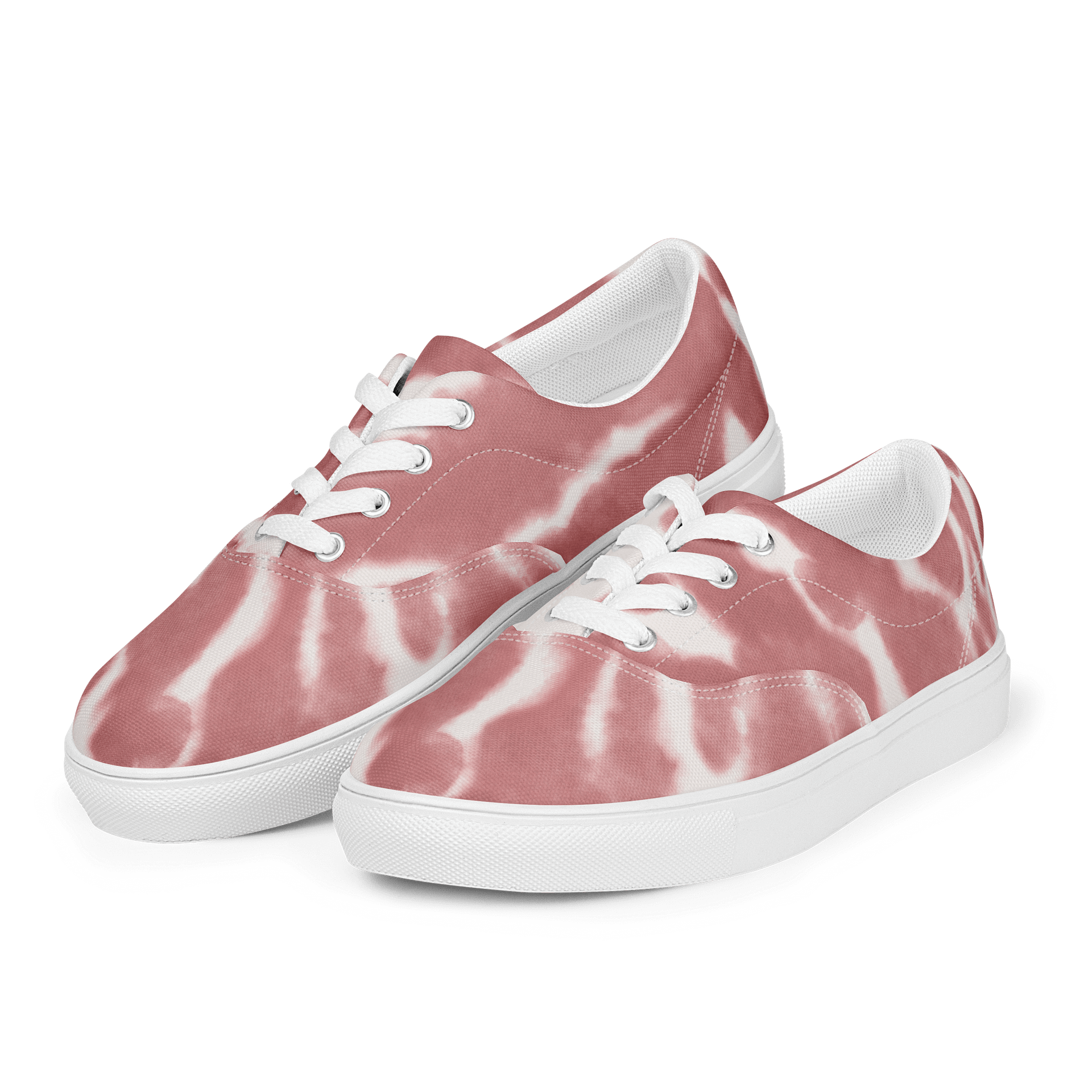 The VLOG Spot Women’s Canvas Lace-Up Shoes – Red & White Tie-Dye product image (4)