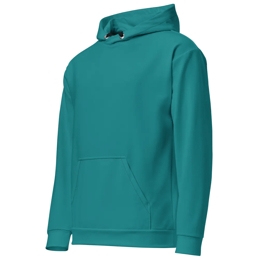 Plain Teal Green Light Summer Unisex Recycled Polyester Heavyweight Premium Hoodie by Treasure Pie product image (12)