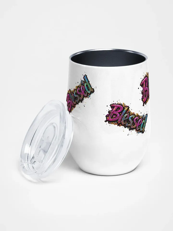 Blessed Glitter Wine Tumbler product image (2)