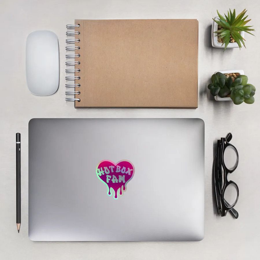 HOT BOX FAM TRANSPARENT HOT PINK LOGO STICKER product image (13)