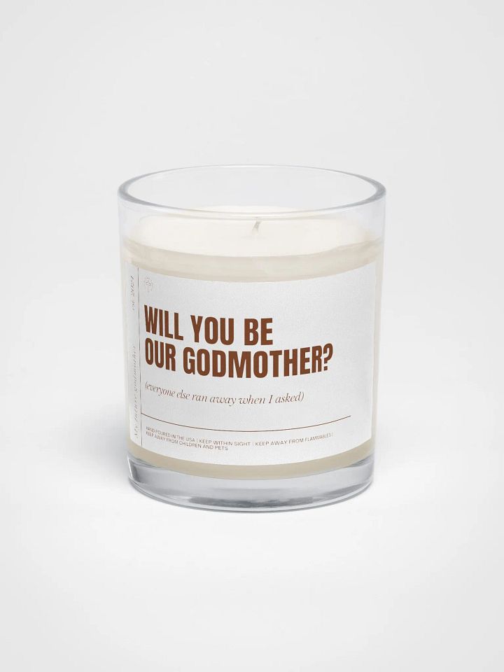 Funny godmother proposal gift soy wax vegan candle product image (2)