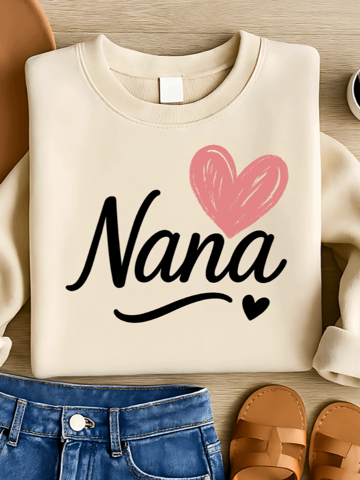Nana Grandma Heart Sublimation PNG – Loving Grandma Clipart Design for T-Shirts – Heartfelt and Cozy Style – 300 DPI Instant Digital Download product image (1)