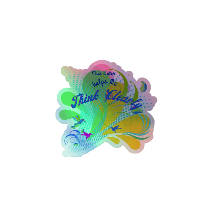 Sticker helps me think clearly droplets design with hummingbirds product image (1)