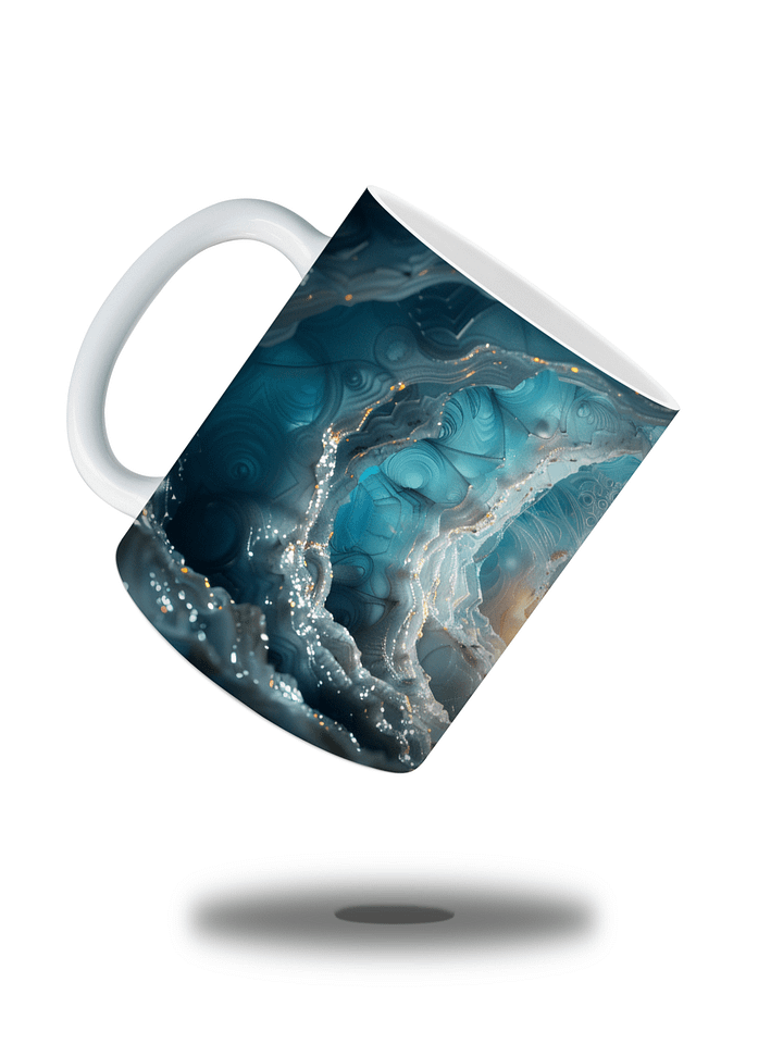 Ocean Agate 11oz Coffee Mug – Stunning Blue Geode-Inspired Ceramic Cup – Perfect for Coffee, Tea, and Unique Gift Giving product image (2)