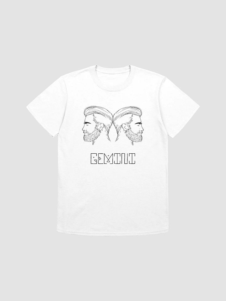 Black Gemini Zodiac Sign Stylized T-Shirt product image (1)