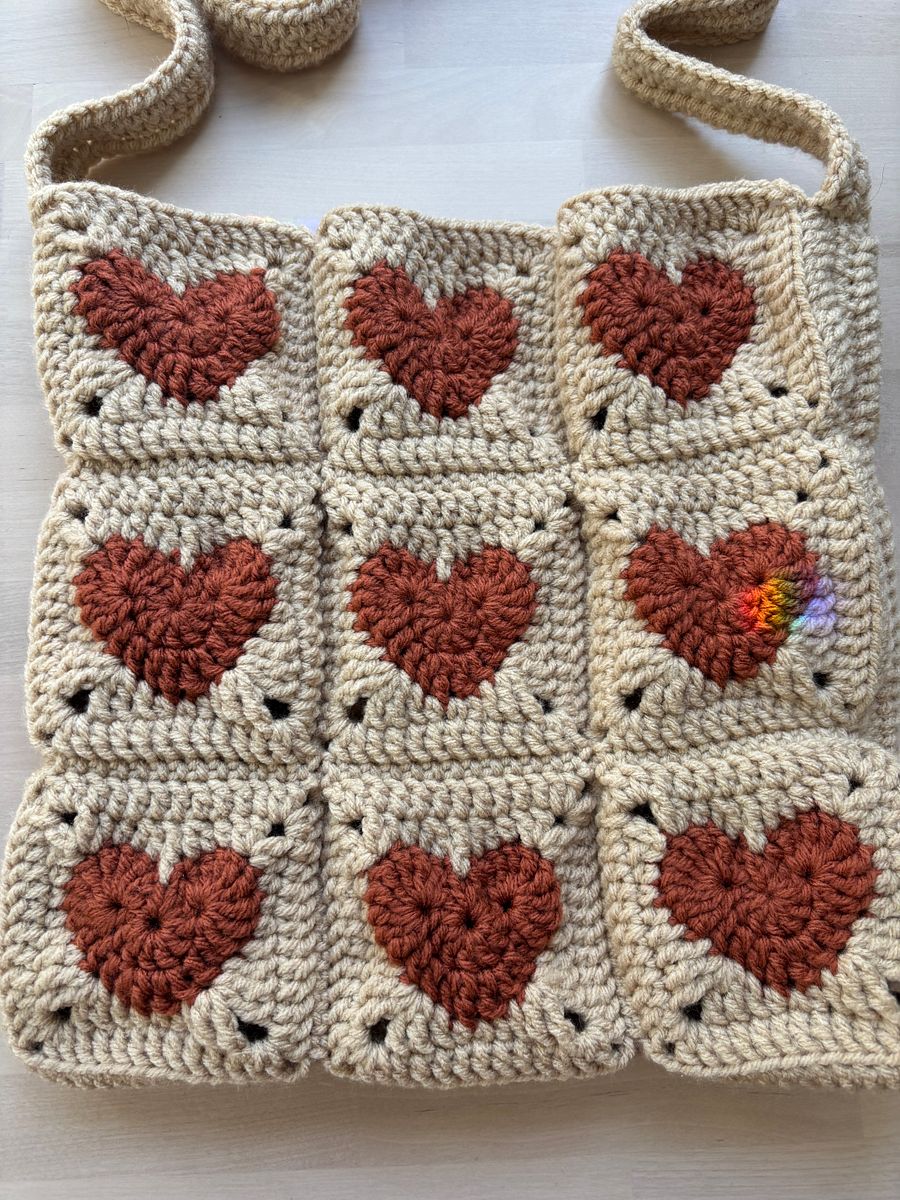 Chocolate Crochet Heart Tote product image (3)