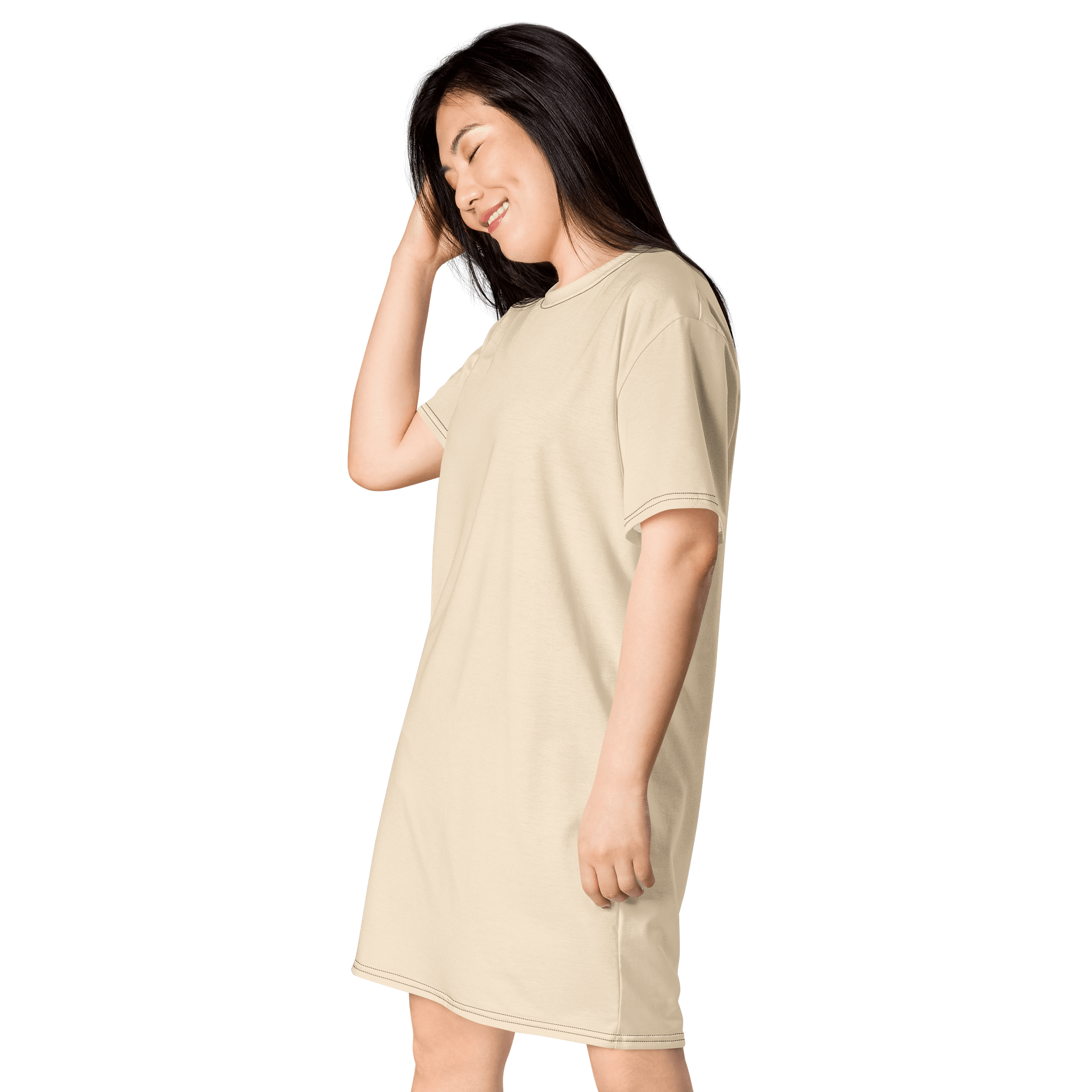 Papaya Whip Oversized T-Shirt Dress | Stretchy Fabric | Casual or Formal Style | Sizes 2XS-6XL | Exclusive Design product image (3)