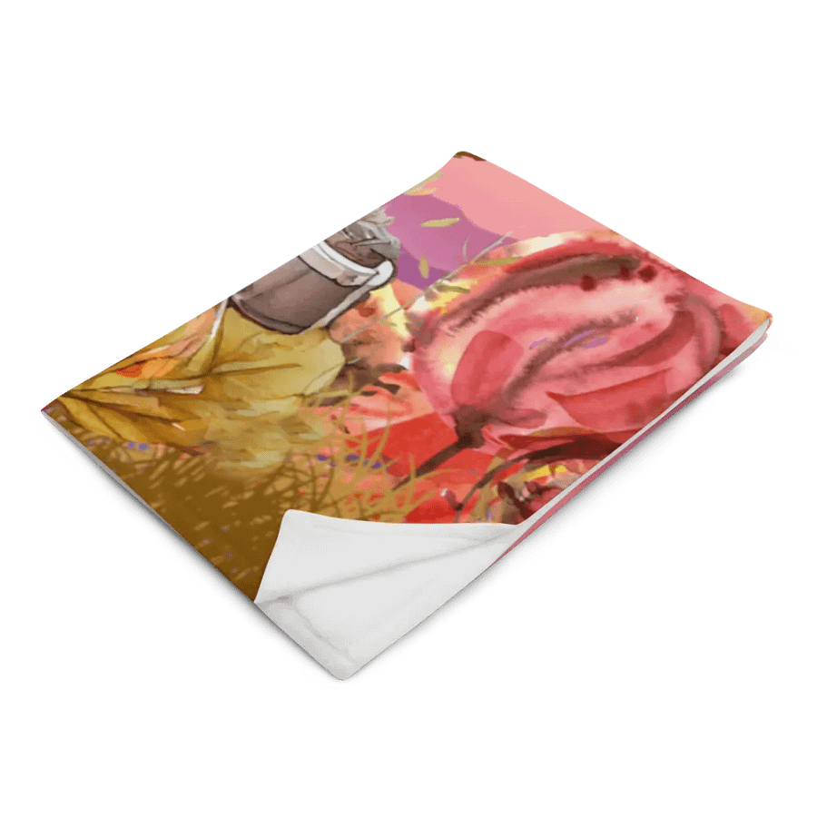 Camping Bear Throw Blanket | Cozy Jungle Campfire Scene | 2 Size Options product image (2)