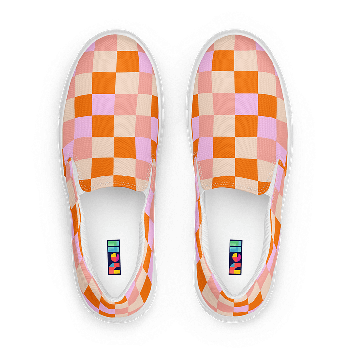 Chic Checkered Women's Slip-Ons Canvas product image (1)