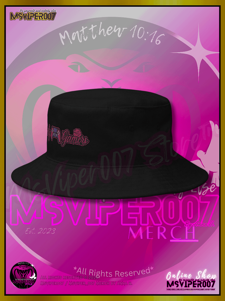 Bucket Hat - MsViper007's "Lady Gamers are Awesome™ " [flamingo] - Stylish Bucket Hat [flamingo] By Anna H. product image (2)