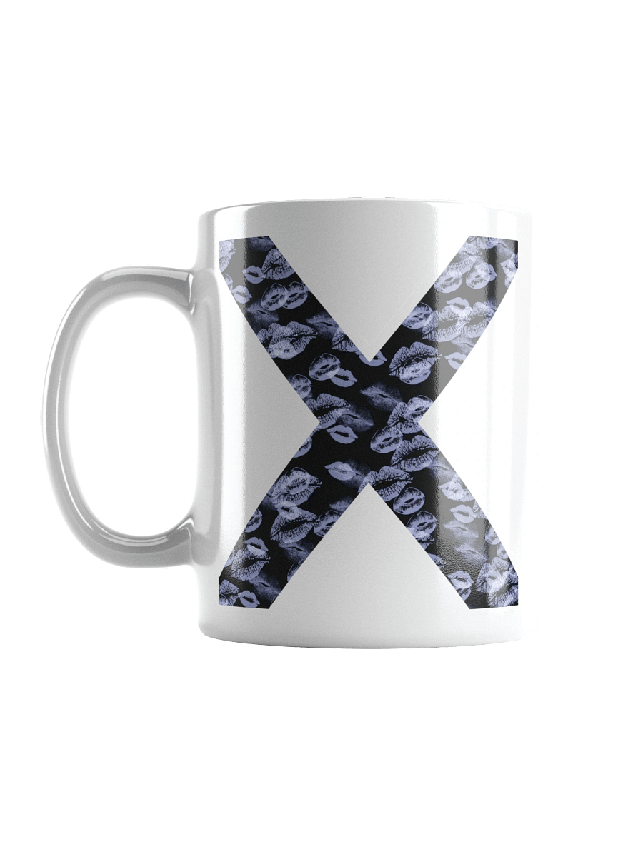 Black X Light Blue Lipstick Kisses | Glossy White Mug product image (16)