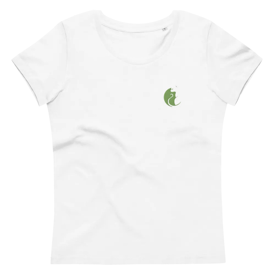 KawaiiKitten Embroidered Organic White Tee! product image (7)