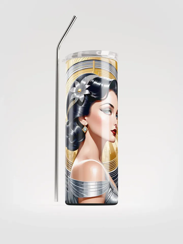 Art Deco Flapper Girl 20 oz Skinny Stainless Steel Tumbler - v4 product image (1)