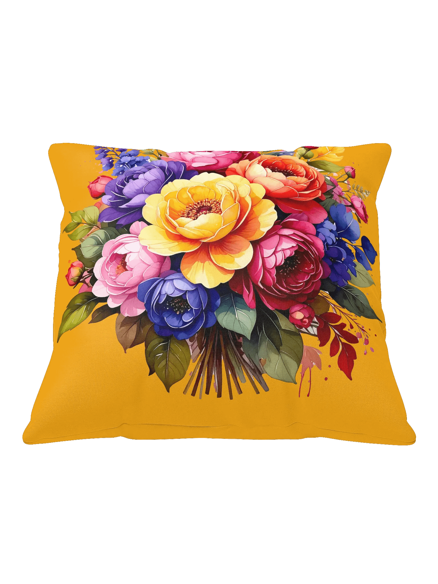 Columbia Road Market Floral All-Over Print Pillow (Orange) product image (5)