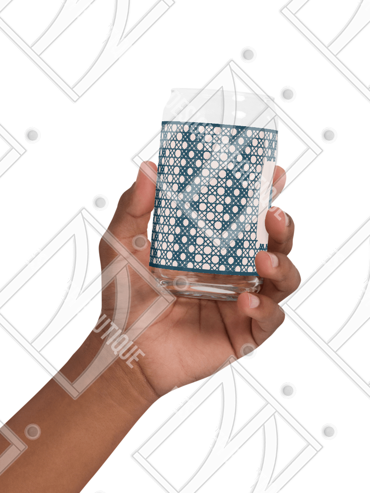 Le Rose Blue Monogram B Can-Shaped Glass product image (6)