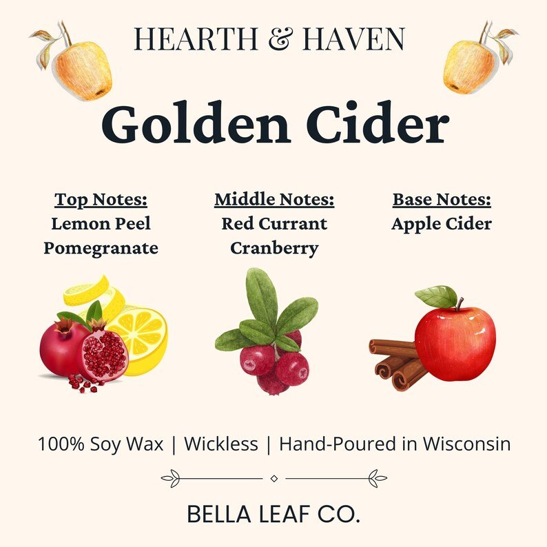 Golden Cider Wickless Candle | Hand-Poured Soy Wax product image (4)