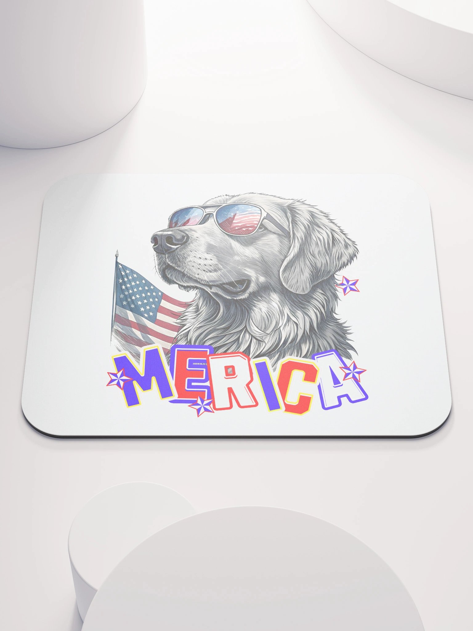 Merica Golden Retriever Patriotic Pup Mouse Pad product image (1)