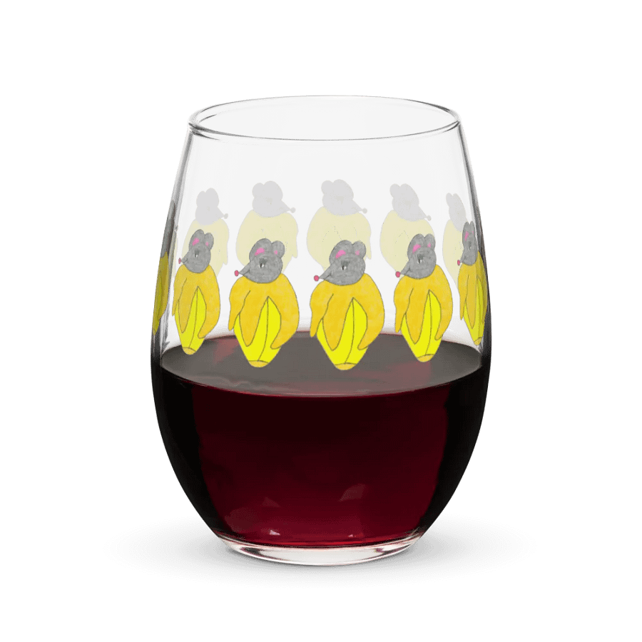 Banana mouse Stemless Wine Glass product image (8)