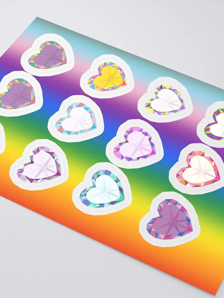 Crystal Pride Heart Sticker Sheet product image (2)
