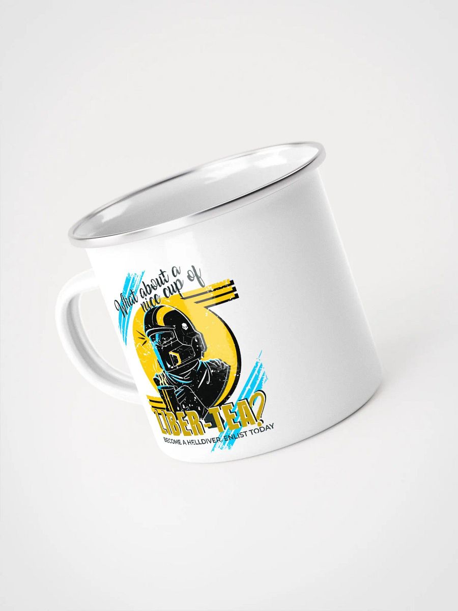 Helldivers 2 Enamel Camp Mug | What About a Cup of Liber-Tea? Retro Military Design product image (4)