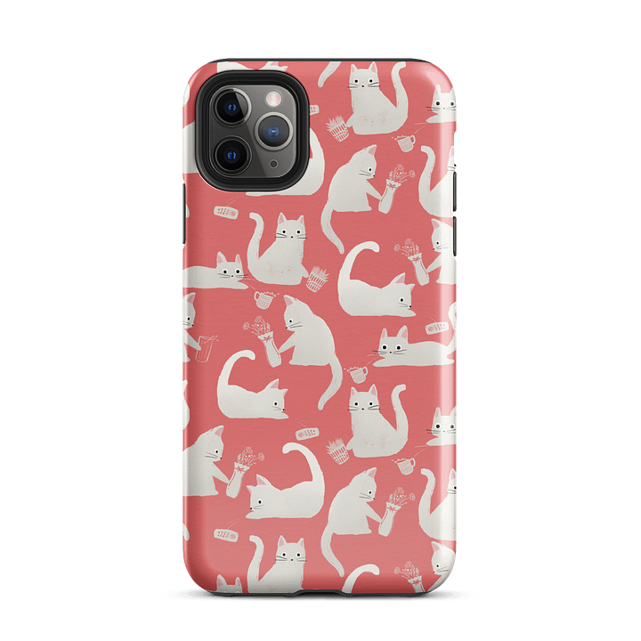 Bad Cats Knocking Stuff Over Patterned iPhone Case, Pink product image (51)