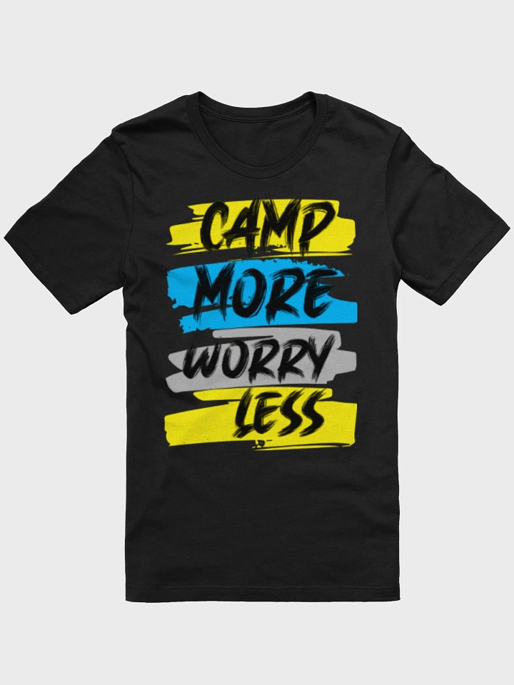 "Camp More Worry Less" Black T-Shirt Womans product image (1)