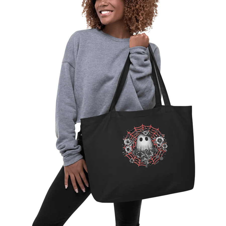Lacey Ghost Gothic Floral Organic Tote product image (3)