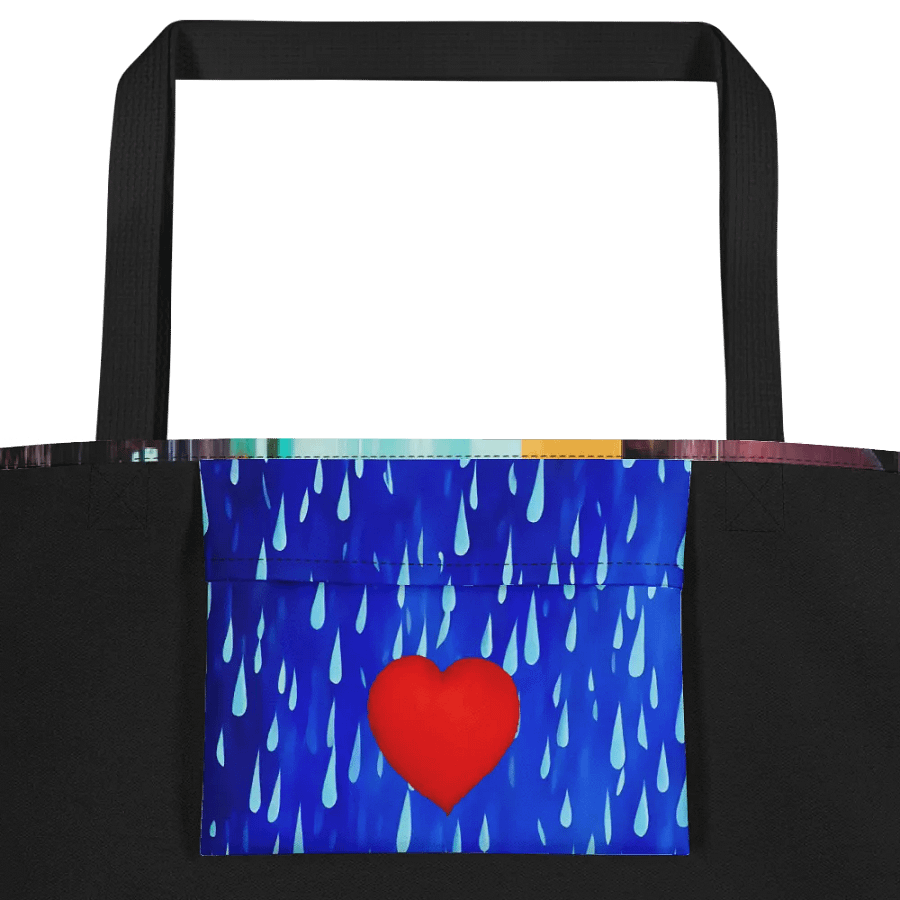 Gay Couple In The Rain – Colorful Two Hearts Tote Bag product image (2)