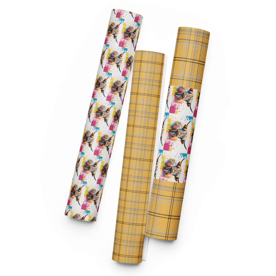 Multi Coloured Paint Splash Highland Cow Wrapping Paper product image (5)