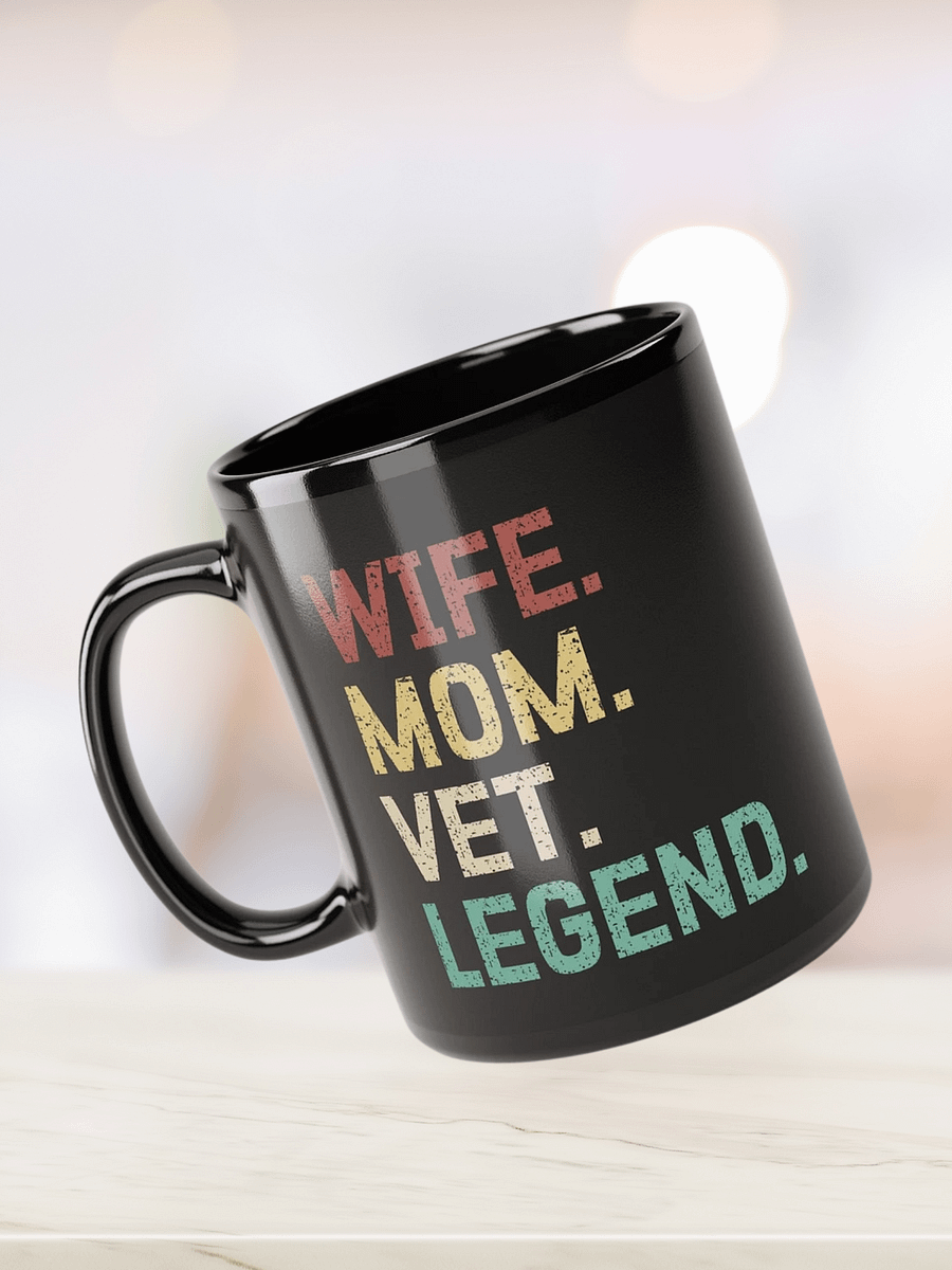 "Wife-Mom-Vet-Legend" black glossy mug product image (2)